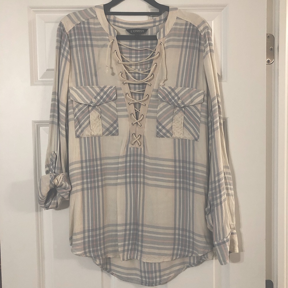 Cream/Light Blue/Light Pink, Express, Large